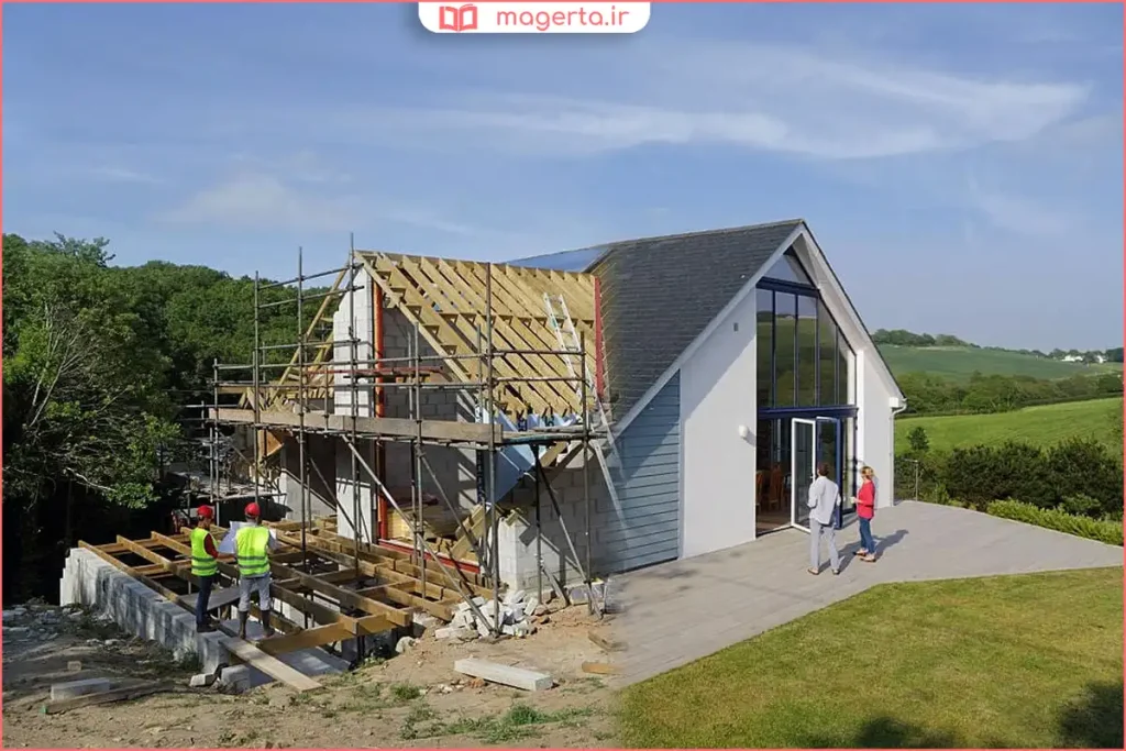 خانه در حال ساخت با استفاده از فناوری ماژولار و سازه سبک فولادی