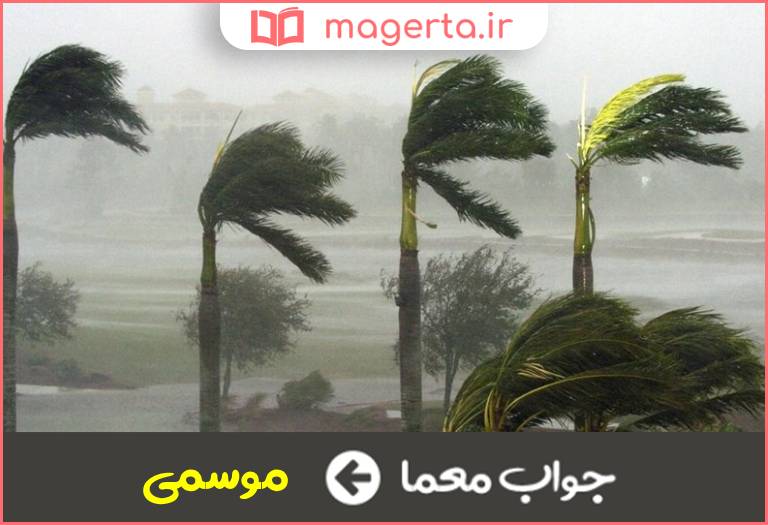 جواب معما نوعی باد در جدول