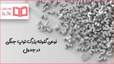 نوعی گلوله بزرگ توپ جنگی در جدول