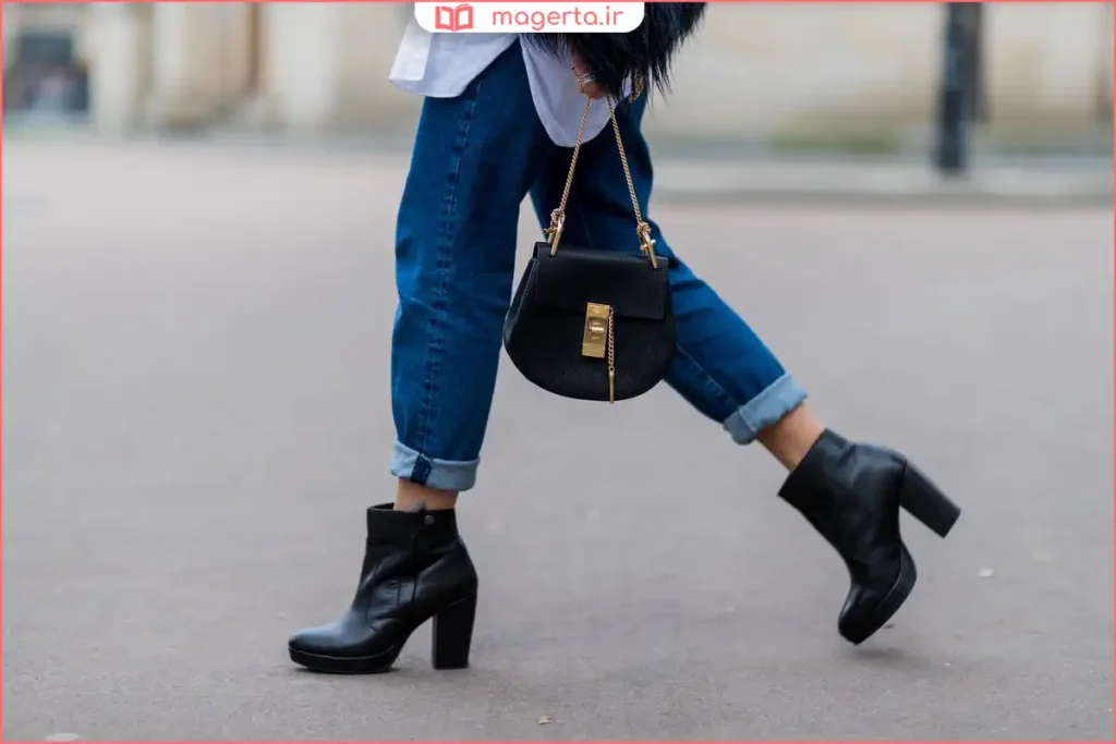 شلوار لی سورمه‌ای برای ظاهر مرتب و رسمی‌تر دخترانه

