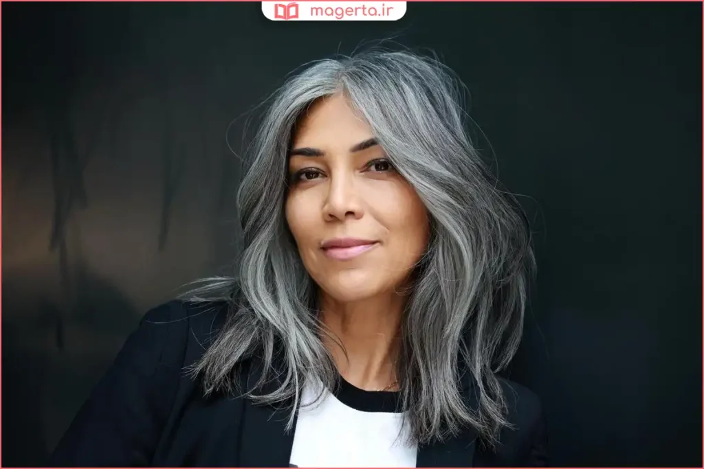 نتیجه نهایی موهای سفید پس از رنگ شدن با ترکیبات گیاهی