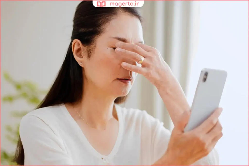 نمایشگر گوشی با فیلتر نور آبی فعال‌شده