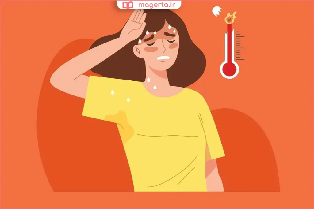 استراحت در سایه با باد زدن جهت خنککردن بدن