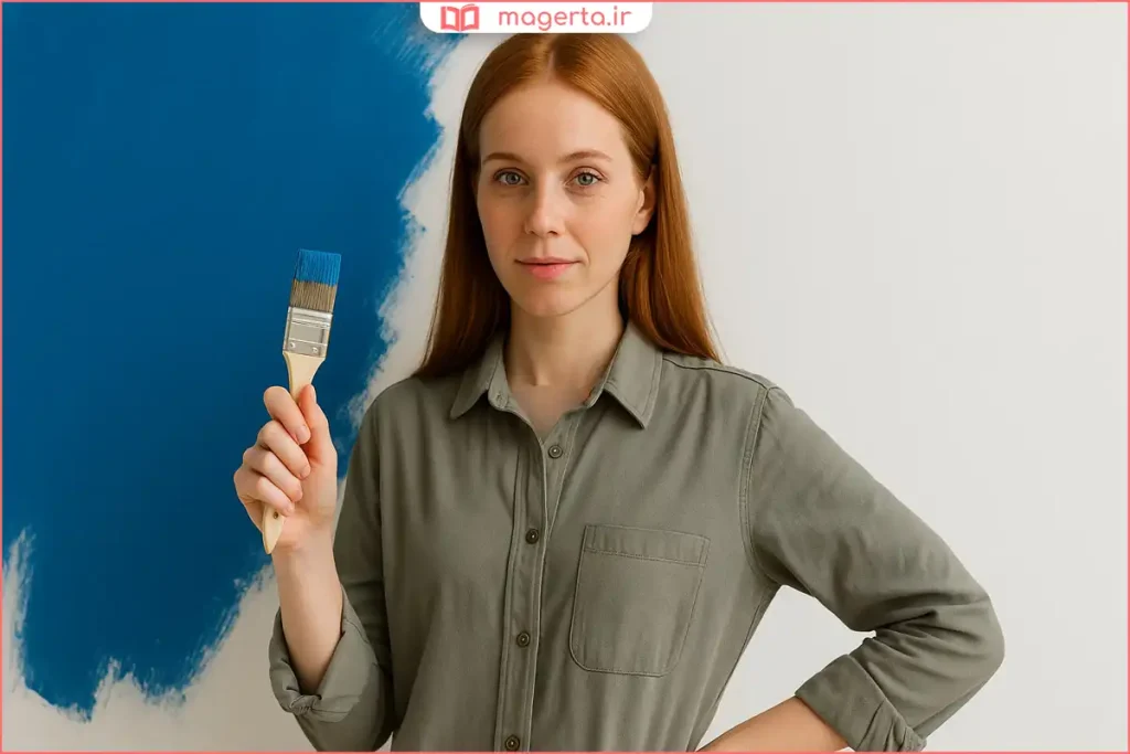 دیوار نقاشیشده با رنگ اکریلیک براق و قابل شستوشو در فضای خانه