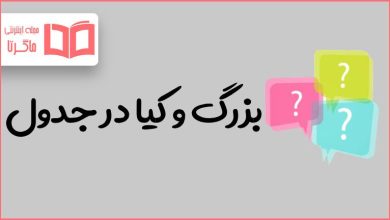 بزرگ و کیا در جدول