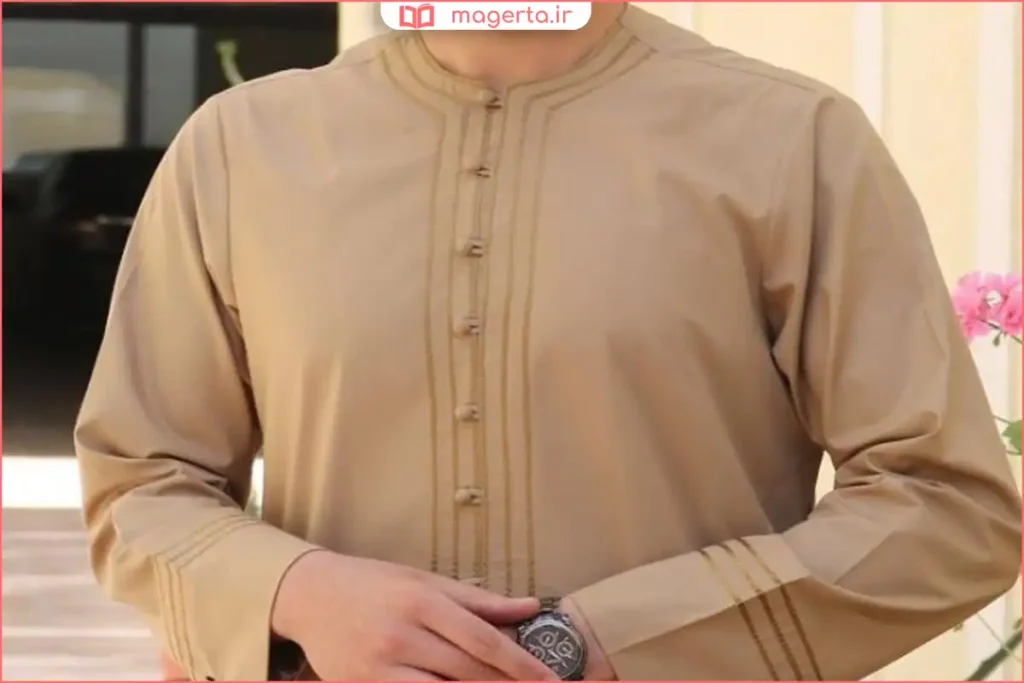 ست پیراهن تنبان مردانه کرم روشن برای استفاده روزمره