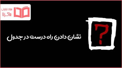 نشان دادن راه درست در جدول