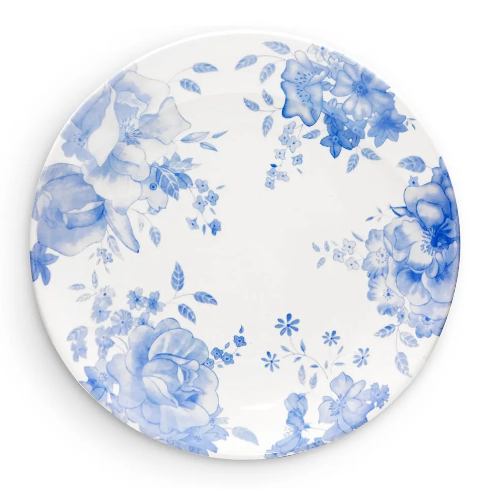 بشقاب گلدار آبی کلاسیک