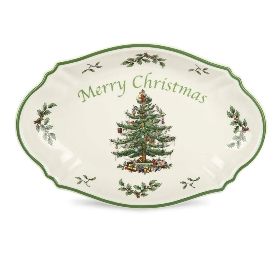 سینی بیضی طرح کریسمس