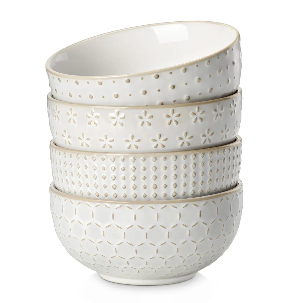 ست چهار عددی کاسه صبحانه طرح برجسته