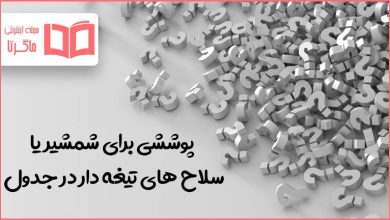 پوششی برای شمشیر یا سلاح های تیغه دار در جدول