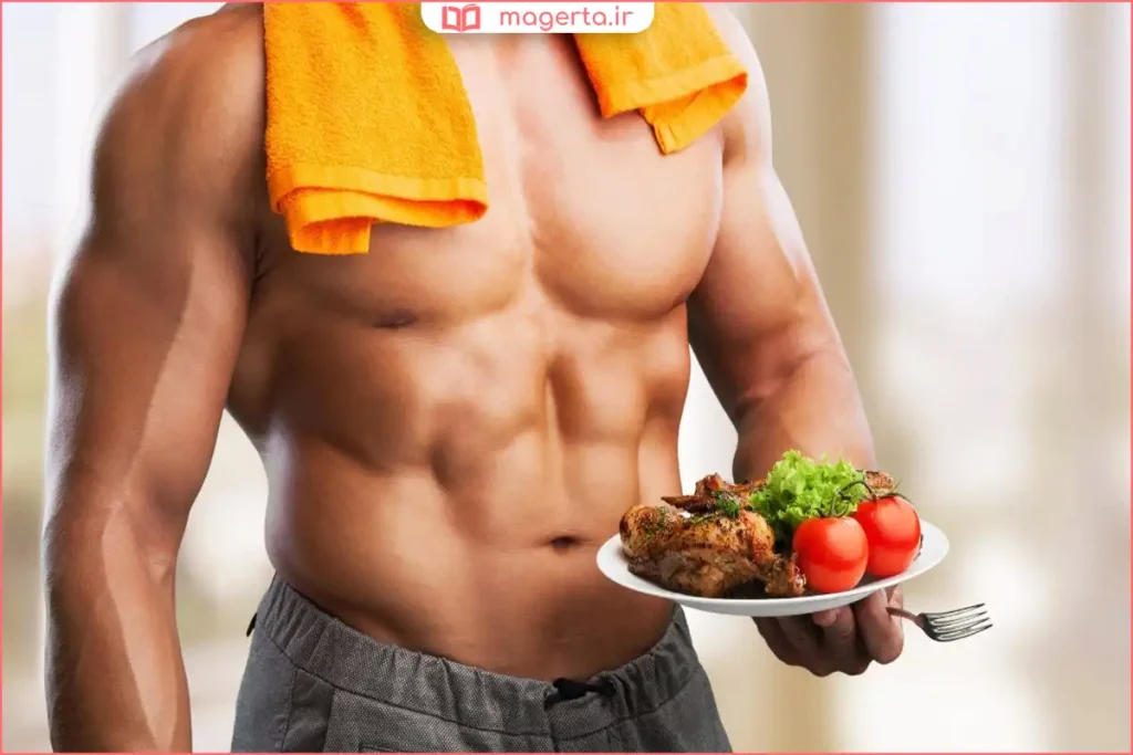 بشقاب غذای پرپروتئین مناسب حجم گرفتن عضلات