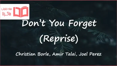 متن و ترجمه آهنگ Don’t You Forget (Reprise) از Christian Borle و Amir Talai و Joel Perez و Sam Haft و Andrew Underberg