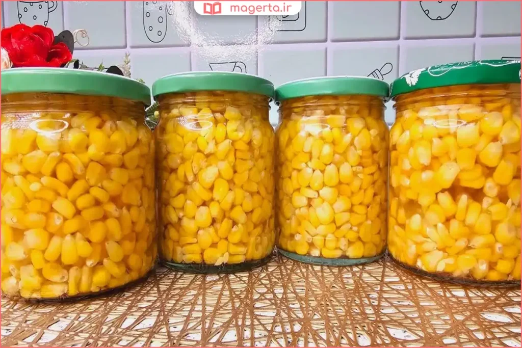 ذرت آماده مصرف در طبقه مناسب یخچال