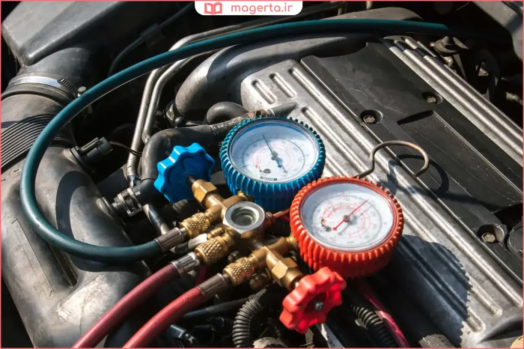 بررسی کمپرسور کولر ماشین برای تشخیص کمبود گاز