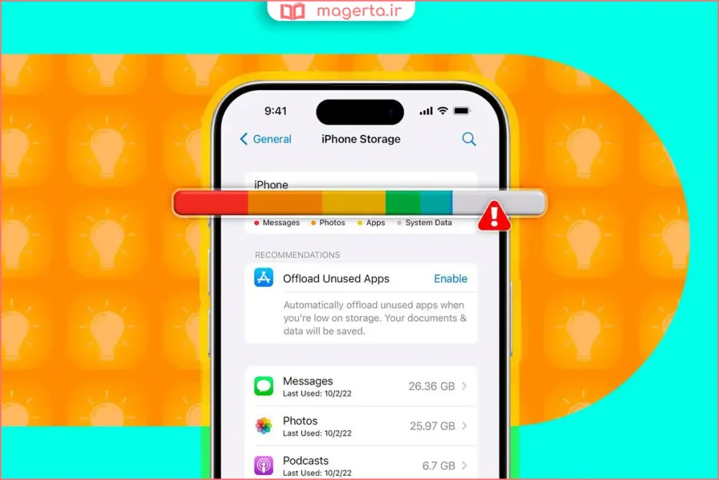 بررسی فضای ذخیره‌سازی آیفون و میزان حافظه مصرف‌شده