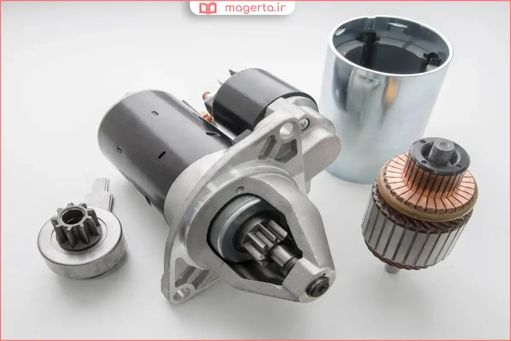 قطعات داخلی استارت خودرو با تمرکز بر زغال‌ها