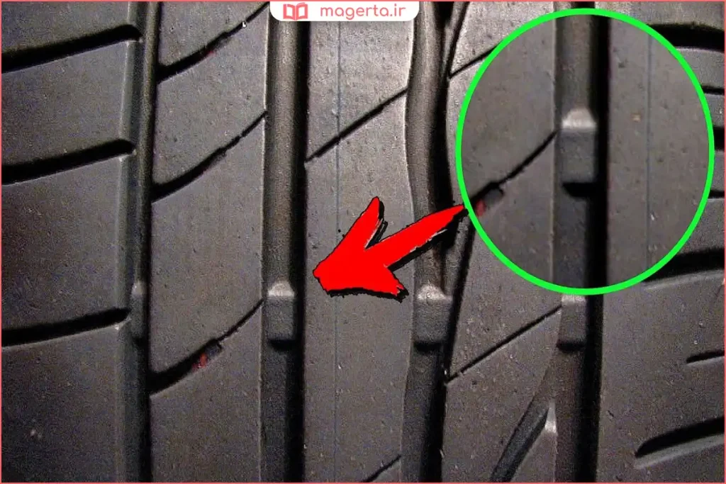 استفاده از خط نشانگر آج لاستیک برای تشخیص میزان مصرف