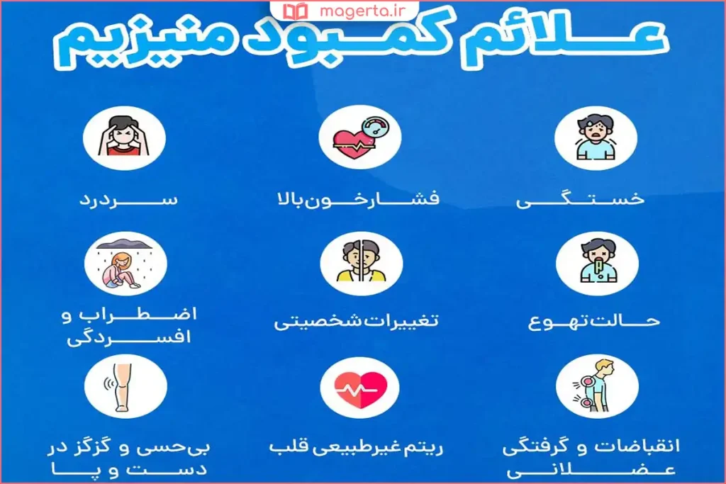 نشانه‌های جسمی کمبود منیزیم مانند لرزش و ضعف