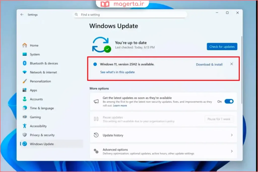 صفحه تنظیمات سیستم ویندوز نمایش‌دهنده نسخه نصب‌شده