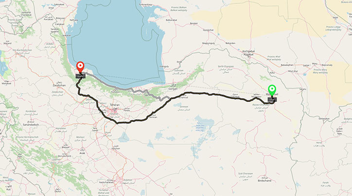 مسیر قطار رشت