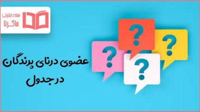 عضوی درنای پرندگان در جدول