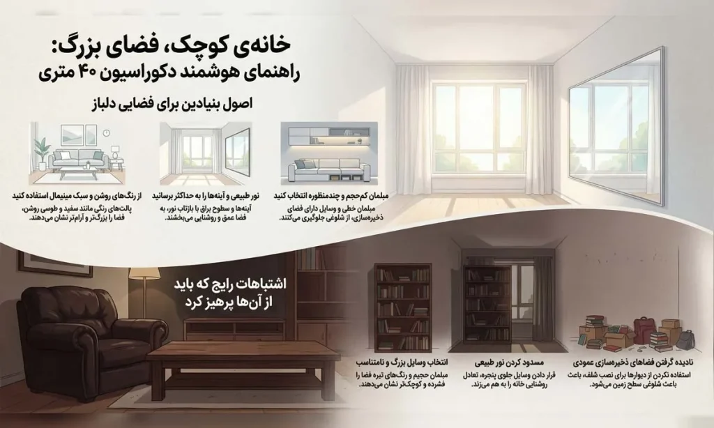 اشتباهات رایج در دکوراسیون خانه 40 متری