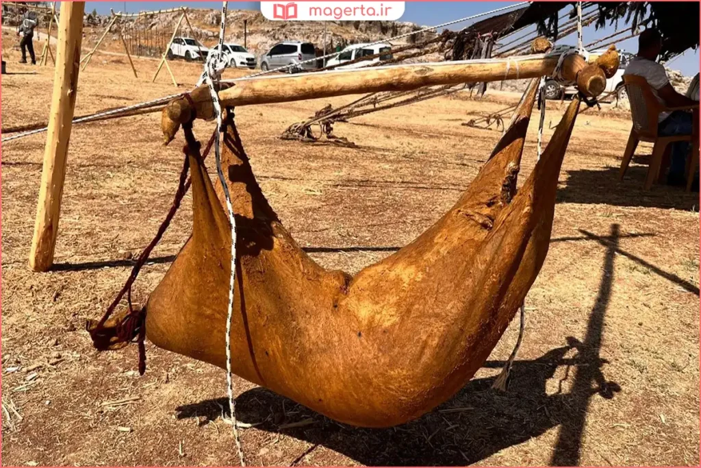 مشک ماست سنتی ساخته‌شده از پوست طبیعی دام