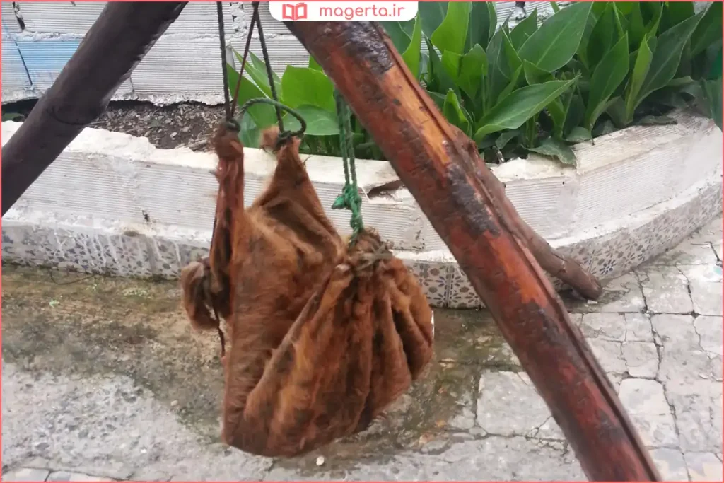 استفاده از مشک ماست برای تهیه ماست محلی و کره