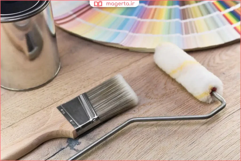 غلطک رنگ نقاشی دیوار با دسته و سری مخصوص رنگ‌آمیزی