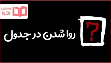 روا شدن در جدول