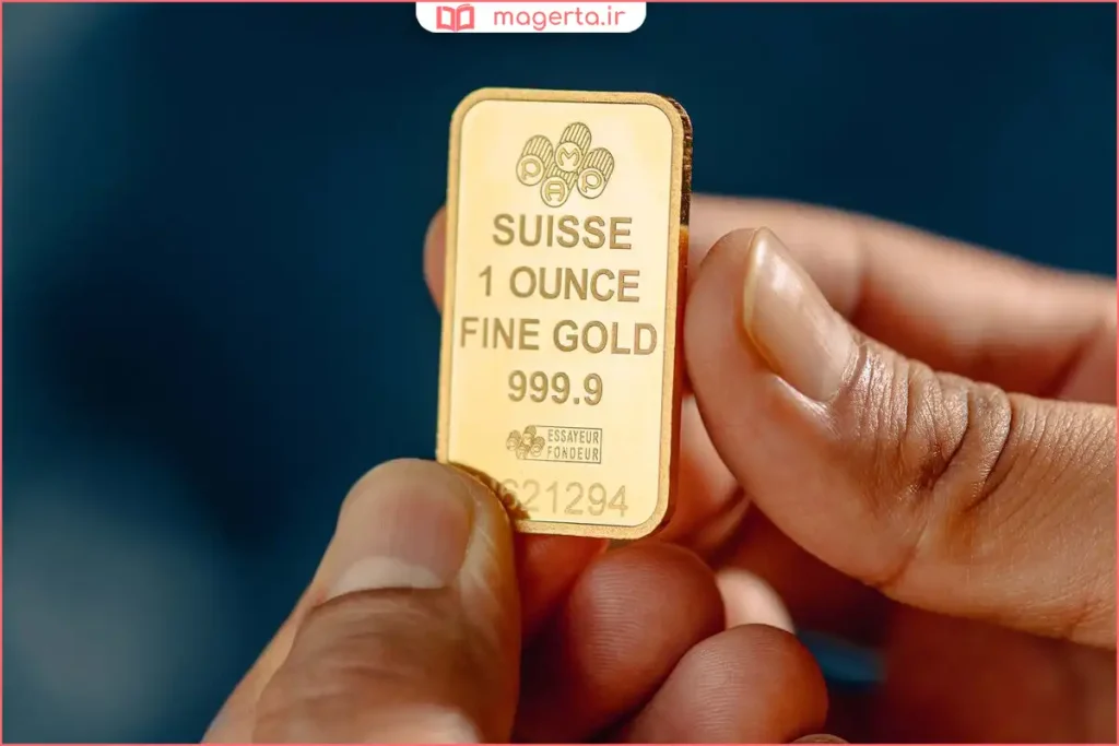 شمش طلا با وزن استاندارد مرتبط با انس طلا