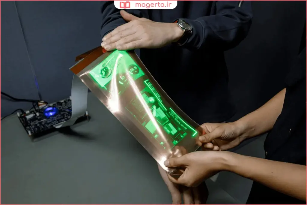 نمونه‌ای از ماده با خاصیت انعطاف‌پذیری بالا در آزمایش