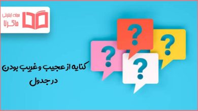 کنایه از عجیب و غریب بودن در جدول