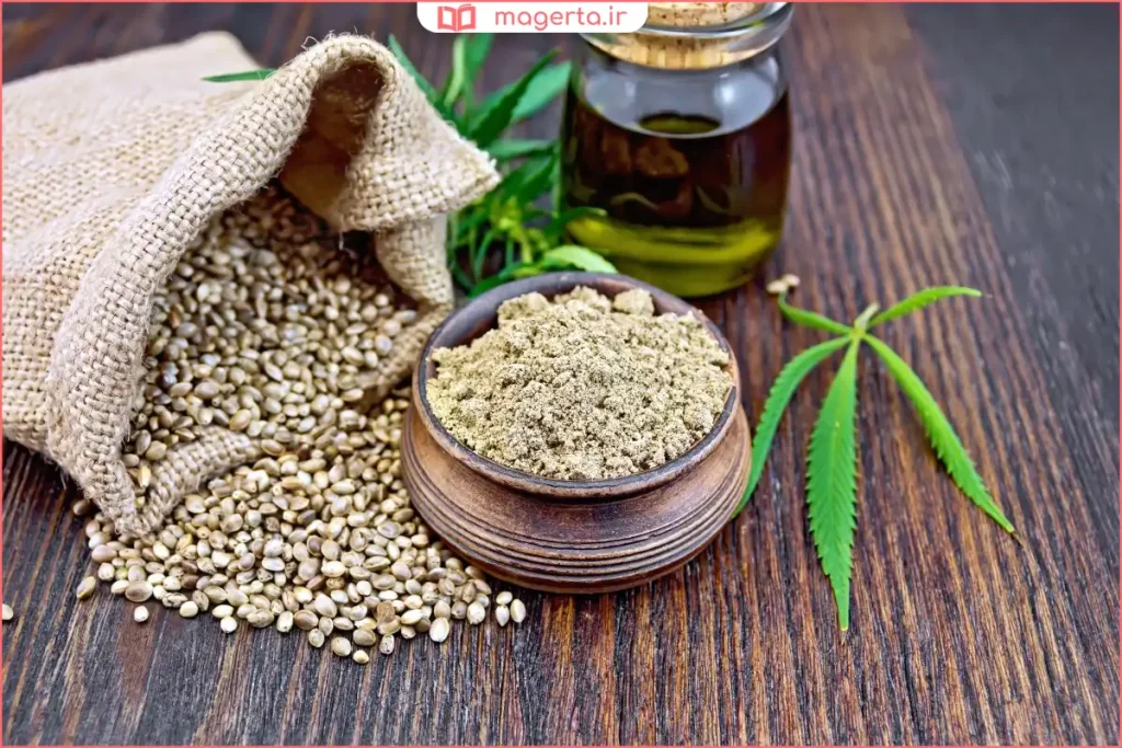 نمای نزدیک از دانههای شاهدانه پوستدار