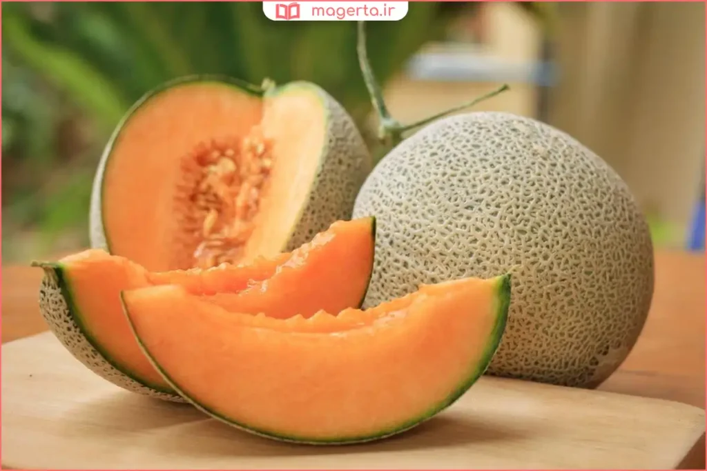 برش طالبی شاه پسند تازه با رنگ نارنجی روشن