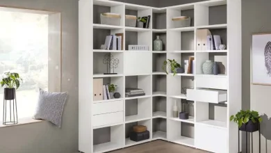 کتابخانه و میز تحریر در خانه‌های کوچک