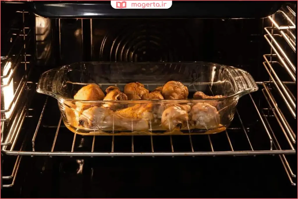 قرار گرفتن ظرف پیرکس در فر بدون تغییر شکل