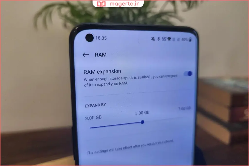 بررسی مقدار رام گوشی در بخش تنظیمات دستگاه