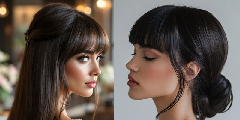 چتری صاف عروس با موی لخت