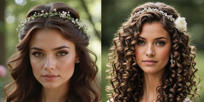 عروس با موی فر باز