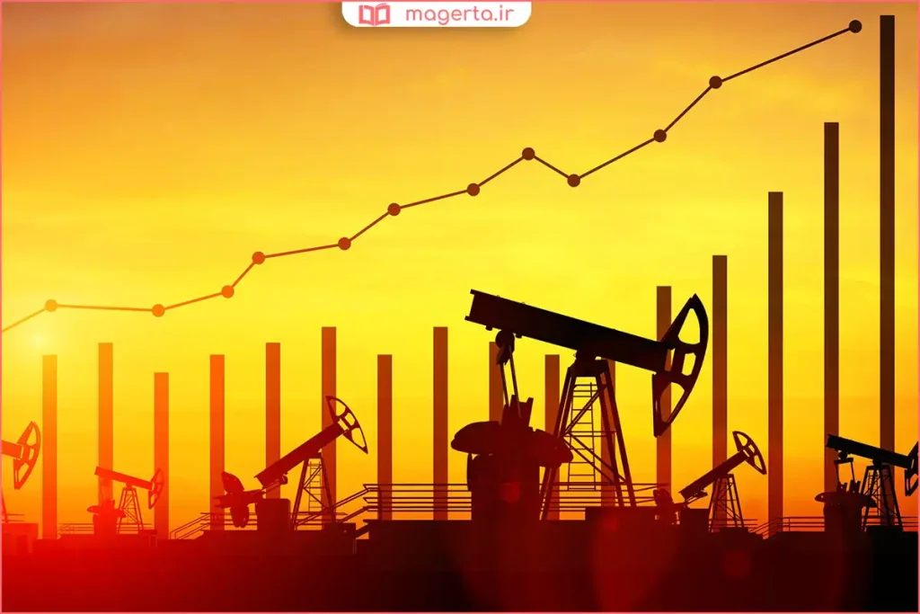 استخراج نفت خام از چاه نفت در بیابان