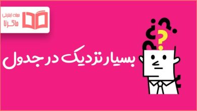 بسیار نزدیک در جدول