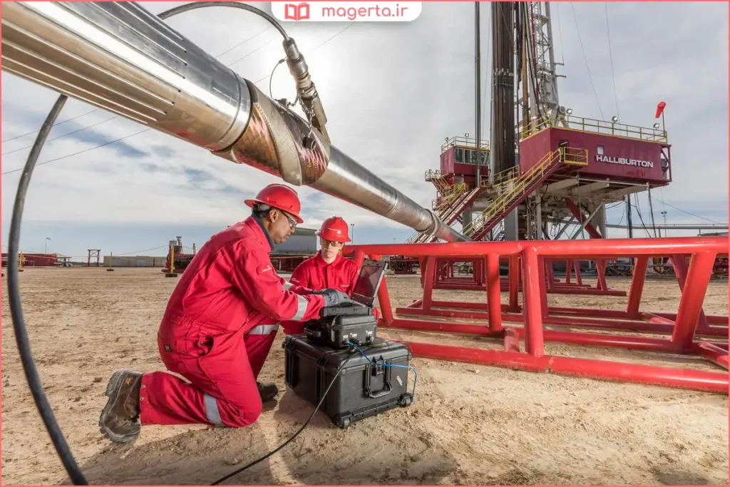 مته الماسی در حال حفاری سنگهای عمیق زیر زمین