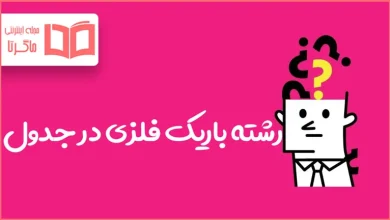 رشته باریک فلزی در جدول