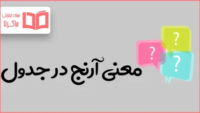 معنی آرنج در جدول