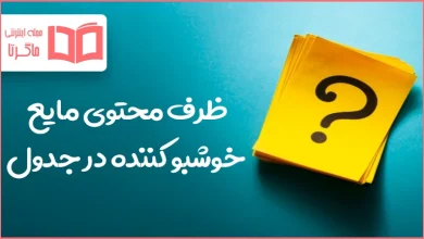 ظرف محتوی مایع خوشبو کننده در جدول