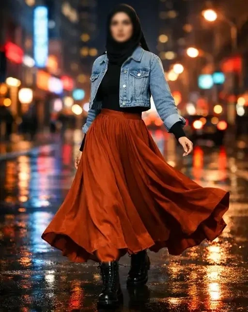 استایل با دامن بلند کژوال و شیک