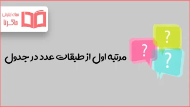 مرتبه اول از طبقات عدد در جدول