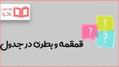 قمقمه و بطری در جدول